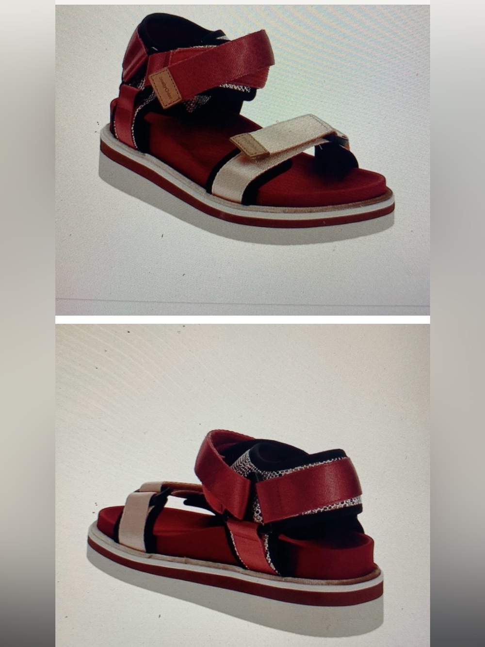 See by Chloe Red and Tan Sport Platform Sandals Sz 40